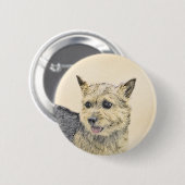 Norwich Terrier Painting - Niedliche Original Dog Button (Vorne & Hinten)