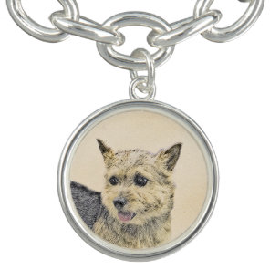 Norwich Terrier Painting - Niedliche Original Dog  Charm Armband