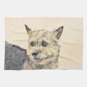 Norwich Terrier Painting - Niedliche Original Dog  Küchentuch
