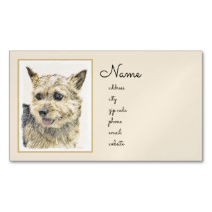 Norwich Terrier Painting - Niedliche Original Dog  Magnetische Visitenkarte