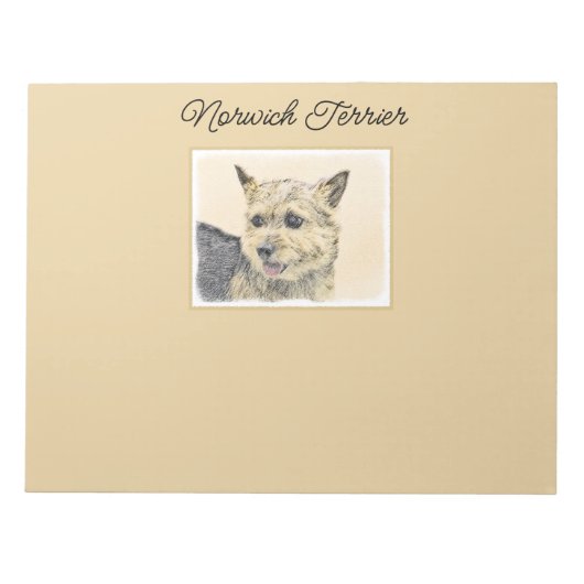 Norwich Terrier Painting - Niedliche Original Dog  Notizblock (Vorderseite)