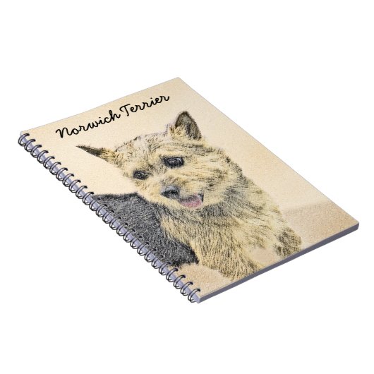 Norwich Terrier Painting - Niedliche Original Dog  Notizblock (Rechte Seite)