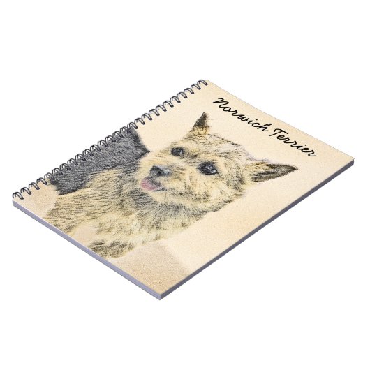 Norwich Terrier Painting - Niedliche Original Dog Notizblock (Linke Seite)