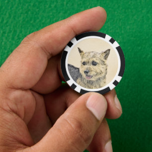 Norwich Terrier Painting - Niedliche Original Dog Pokerchips
