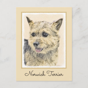 Norwich Terrier Painting - Niedliche Original Dog  Postkarte
