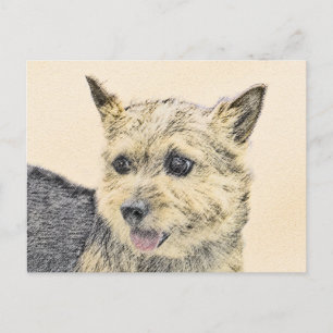 Norwich Terrier Painting - Niedliche Original Dog  Postkarte
