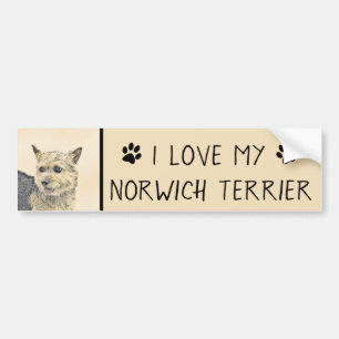 Norwich Terrier Painting - Niedliche Original Hund Autoaufkleber