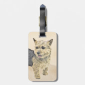 Norwich Terrier Painting - Niedliche Original Hund Gepäckanhänger (Rückseite vertikal)