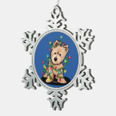 Norwich Terrier Schneeflocken Zinn-Ornament (Rechts)