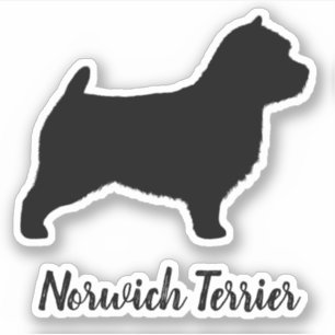 Norwich Terrier Silhouette Hunde Rasse Vinyl Stick Aufkleber