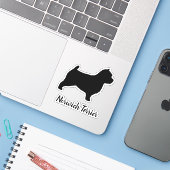 Norwich Terrier Silhouette Hunde Rasse Vinyl Stick Aufkleber (Laptop mit iPhone)