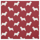 Norwich-Terrier-Silhouette-Muster-Rot Stoff (Muster)