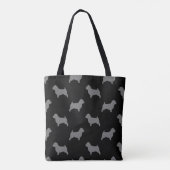 Norwich-Terrier-Silhouette-Muster-Schwarzes und Tasche (Rückseite)