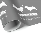 Norwich Terrier Silhouetten mit Text Geschenkpapier (Rolleneckpunkt)