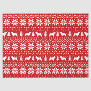 Norwich Terrier Silhouetten Weihnachtsmuster Seidenpapier
