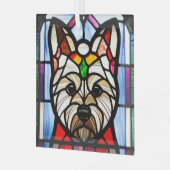 Norwich Terrier "Stached Glass" Ornament Aus Glas (Vorderseite links)