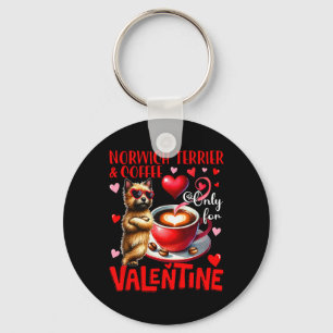 Norwich Terrier und Kaffee nur für Valentinjoch Schlüsselanhänger