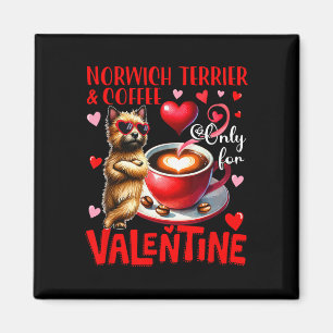 Norwich Terrier und Kaffee nur zum Valentinstag Sc Magnet