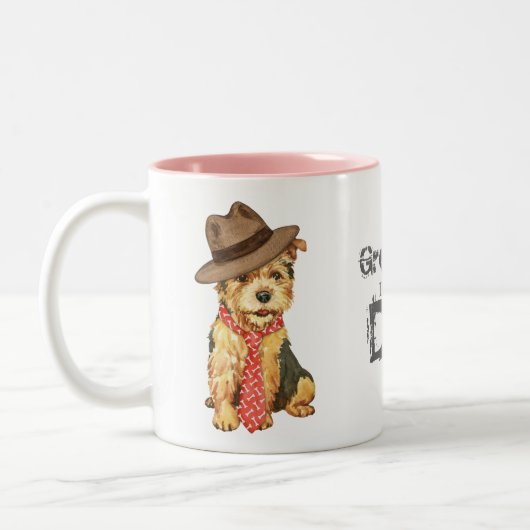 Norwich Terrier Vater Zweifarbige Tasse (Links)