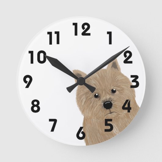 Norwich Terrier Wall Clock Runde Wanduhr (Vorderseite)