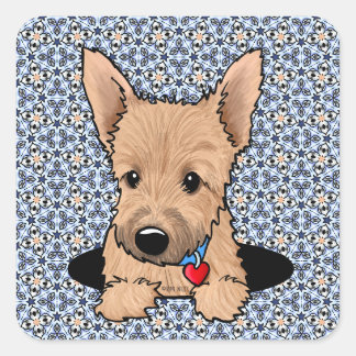 Norwich Terrier Welpe Quadratischer Aufkleber