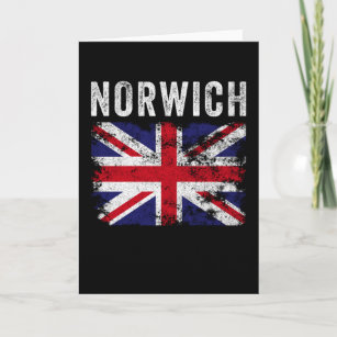 Norwich UK Flag England Souvenir Karte