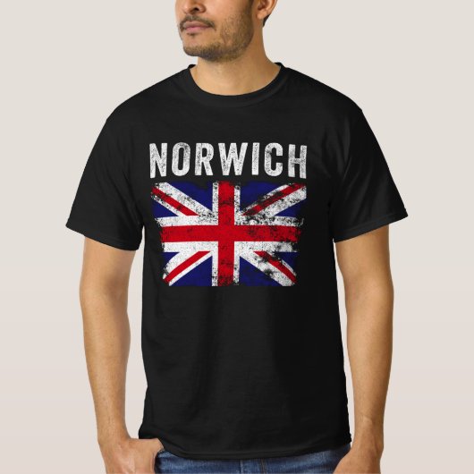 Norwich UK Flag England Souvenir T-Shirt (Vorderseite)