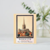 Norwich Vintage Travel Poster wiederhergestellt Postkarte (Stehend Vorderseite)