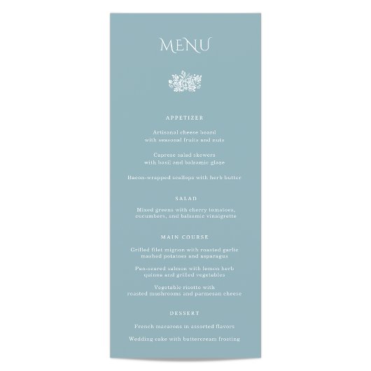 Norwich Wedding Dinner Menü Menükarte