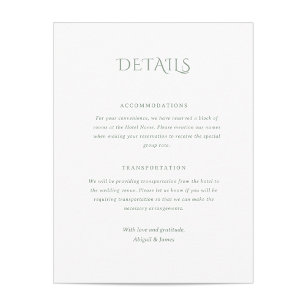 Norwich Wedding Enclosure Card Begleitkarte