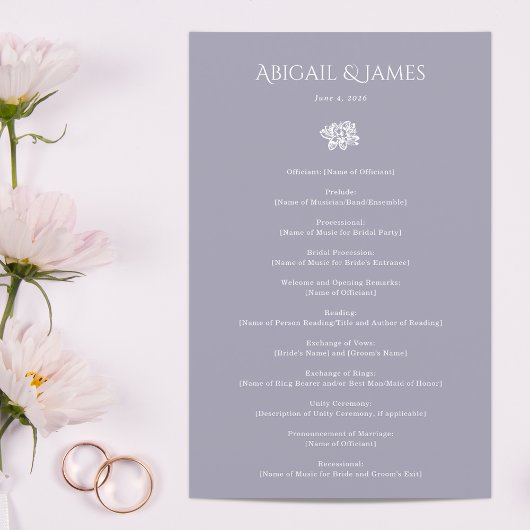 Norwich Wedding Program