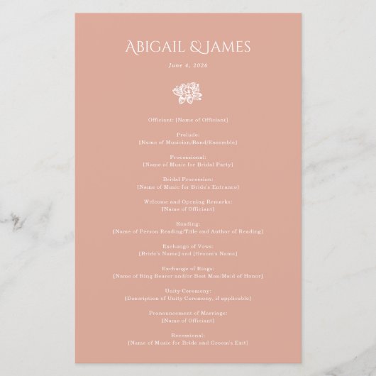 Norwich Wedding Program (Vorderseite)