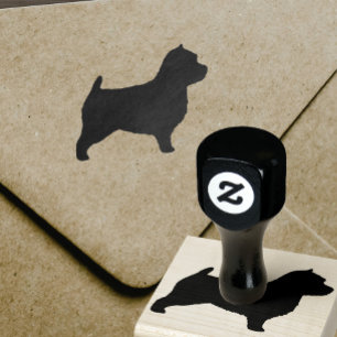 Norwiwich Terrier Hund Rasse Silhouette Gummistempel