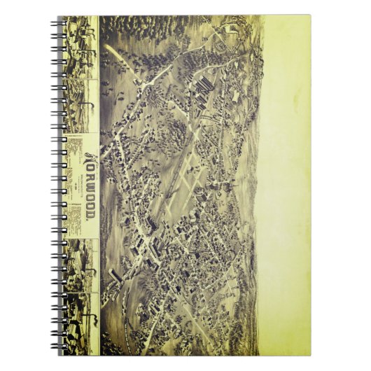 Norwood, MA Vintag Map 1882 Notizblock (Vorderseite)