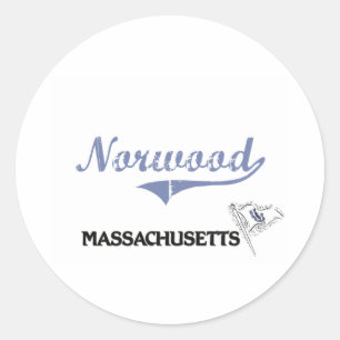 Norwood Massachusetts City Classic Runder Aufkleber