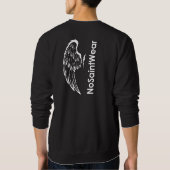 NoSaintWear Flügel & Text Sweatshirt (Rückseite)