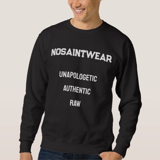 NoSaintWear Wing & Text Sweatshirt (Vorderseite)
