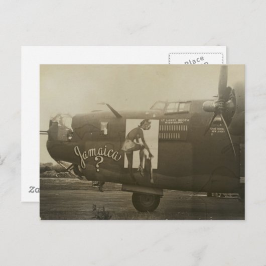 Nose Art on a B24 Liberator Postkarte (Vorne/Hinten)