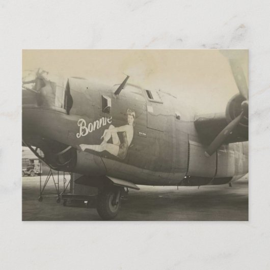 Nose Art on a B24 Liberator Postkarte (Vorderseite)