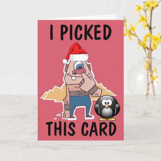 NOSE PICKER FUNNY CHRISTMASS CARDS KARTE (Gelbe Blume)