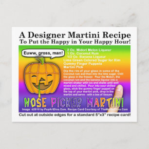 Nose Picker Halloween Martini Rezept Postkarte