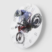 Nose Stand - Motocross Große Wanduhr (Winkel)