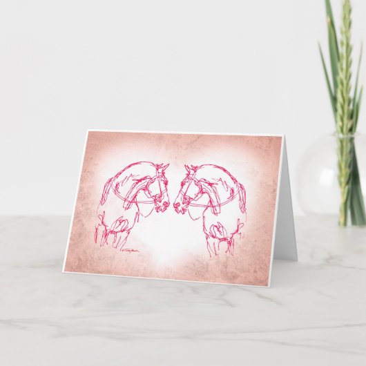 Nose to Nose Big Heart Feiertagskarte (Vorderseite)