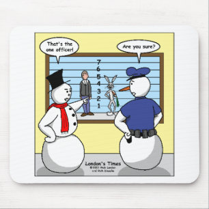 Noseless Snowman Bunny Suspting Geschenke & T-Shir Mousepad