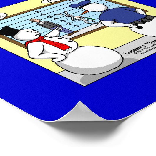 Noseless Snowman Bunny Verdächtiger Funny Poster (Ecke)