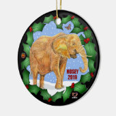 Nosey 2019 Weihnachtsschmuck, 2 Seiten Keramik Ornament (Links)