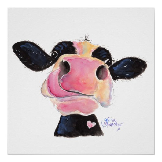 Nosey Cow 'Jammie Jessie' Poster Print (Vorderseite)