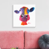 Nosey Cow 'LouLou' von Shirley MacArthur Leinwanddruck (Insitu (Wohnzimmer))