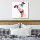 Nosey Dog 'Hank' Hippet / Greyhound Canvas Print Leinwanddruck (Insitu (Schlafzimmer))