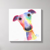 Nosey Dog 'Hank' Hippet / Greyhound Canvas Print Leinwanddruck (Vorderseite)